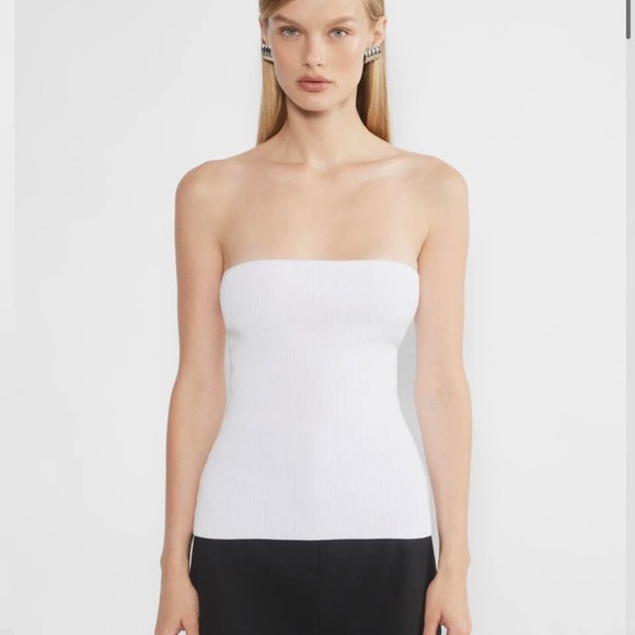 White Ribbed Tube Top - Picture 3 of 4